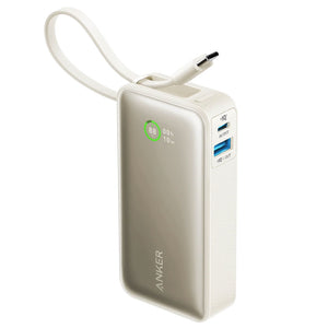 Anker Nano A1259H21 Power Bank USB + Type-C 30W 10000mAh Built-In Type-C Cable - Shell White