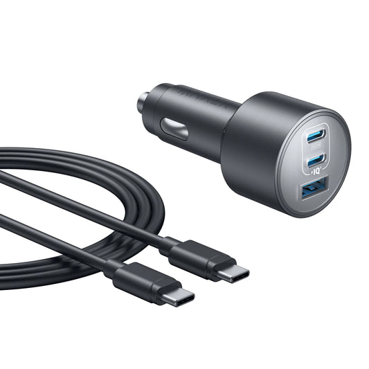 Anker Nano B2737HA1 Car Charger USB + 2x Type-C + Type-C Cable 167.5W Fast Charging