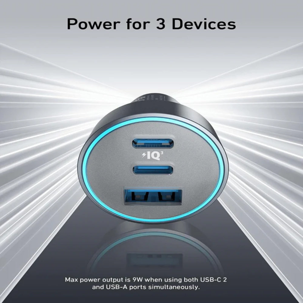 Anker Nano B2737HA1 Car Charger USB + 2x Type-C + Type-C Cable 167.5W Fast Charging