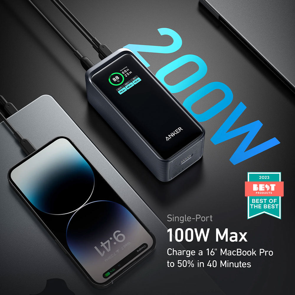 Anker Prime A1336011 Power Bank USB + 2x Type-C 200W Fast Charging 