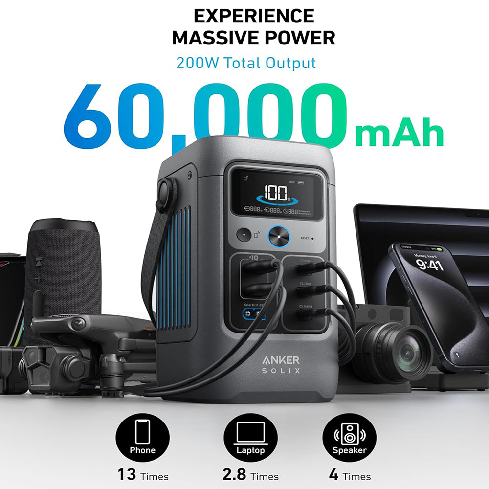Anker SOLIX C200 Portable Power Station 192Wh 200W
