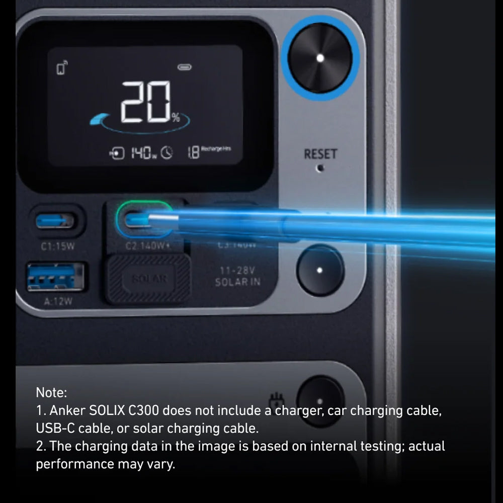 محطة طاقة متنقلة أنكر 300 وات 288 وات/ساعة SOLIX C300