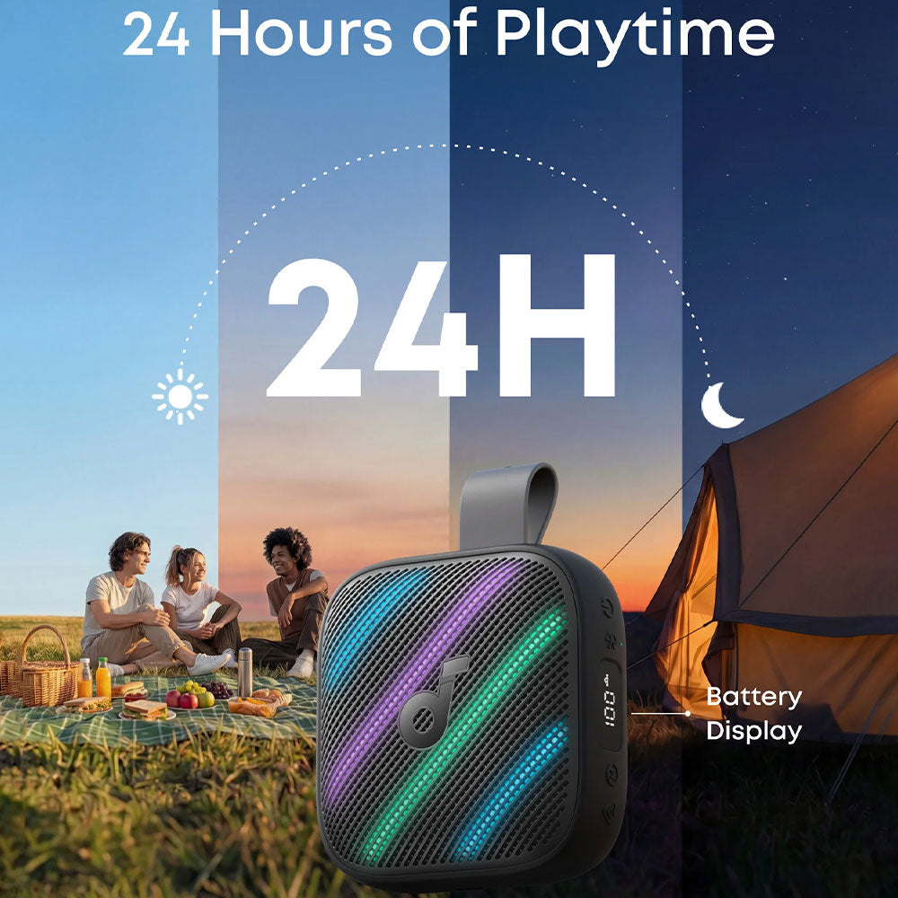 سبيكر بلوتوث متنقل أنكر Soundcore Boom Go 3i - أسود