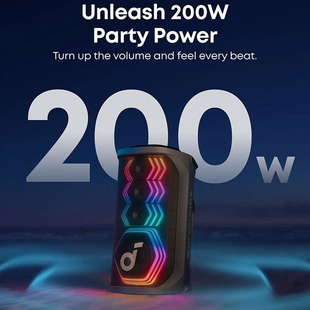 سبيكر بلوتوث متنقل أنكر Soundcore Select Rave 3S A31A3012 مع ميكروفونين - أسود