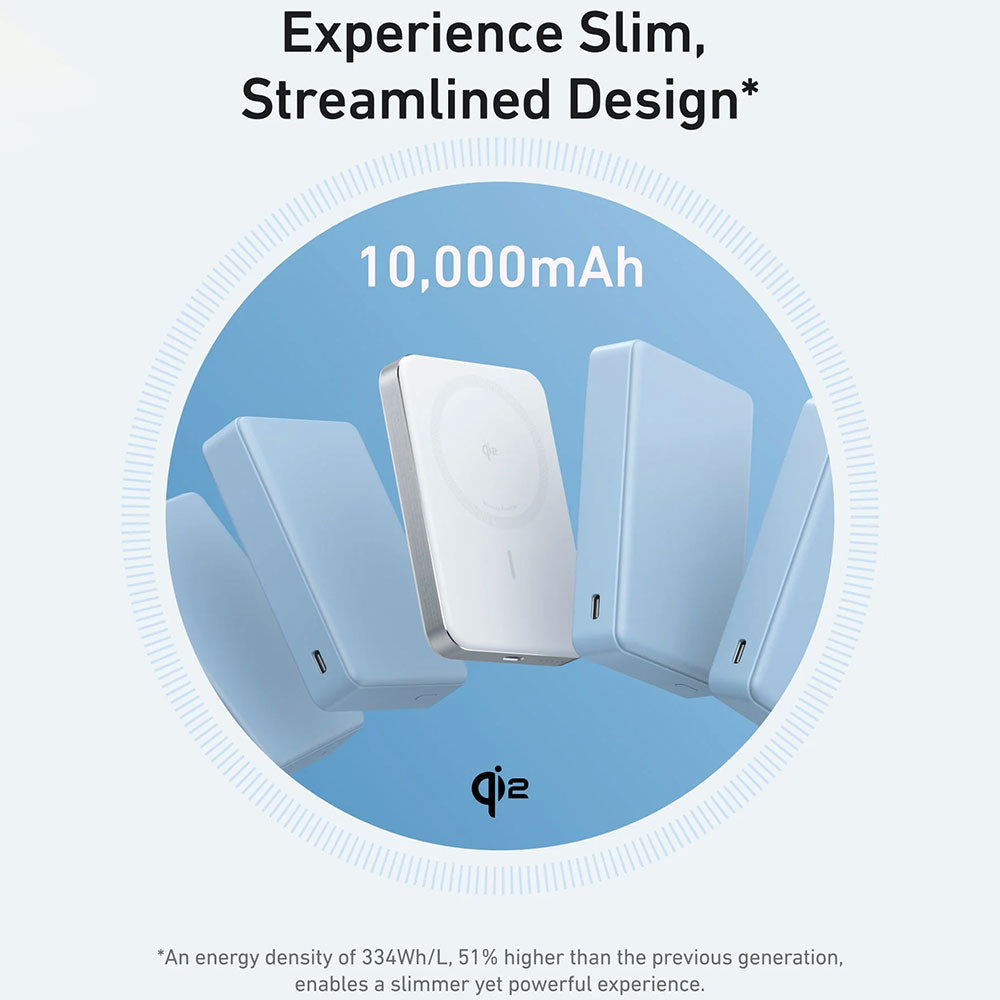 Anker Ultra Slim A1664H21 MagGo Magnetic Wireless Power Bank Type-C 30W Fast Charging 10000mAh - White