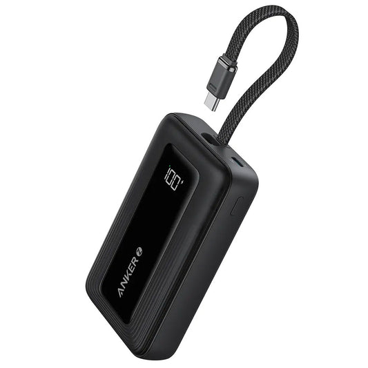 Anker Zolo A1688H11 Power Bank Type-C + USB 30W Fast Charging 10000mAh Built in Type-C Cable - Black
