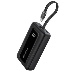 Anker Zolo A1688H11 Power Bank Type-C + USB 30W Fast Charging 10000mAh Built in Type-C Cable - Black