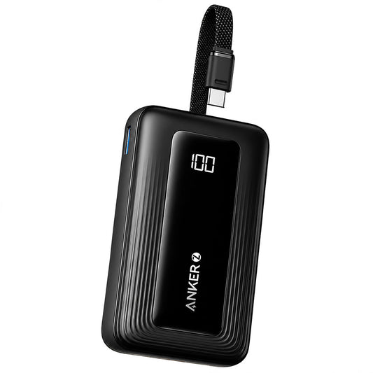 Anker Zolo A1688H11 Power Bank Type-C + USB 30W Fast Charging 10000mAh Built in Type-C Cable - Black
