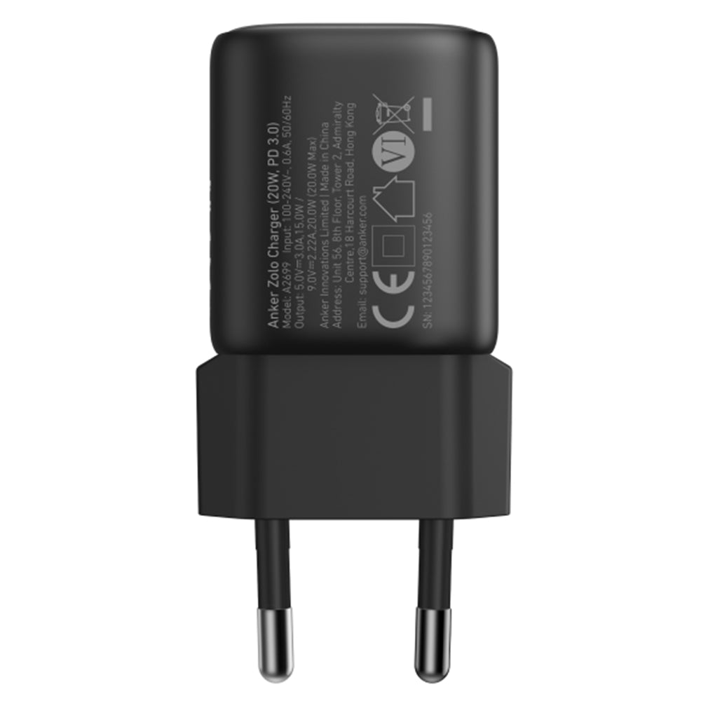 Anker Zolo A2699L11 Wall Charger Type-C 20W Fast Charging - Black
