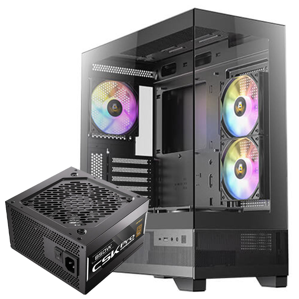 كيس ميد تاور أنتك ARGB جيمنج CX700 + باور سبلاي سي اس كي 80 بلس برونزية 850 وات Pro ATX3.1