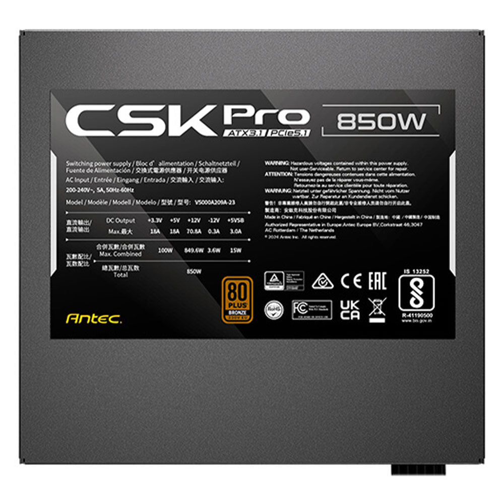 Antec CX700 ARGB Gaming Mid Tower Case + CSK Pro ATX3.1 80 Plus Bronze Power Supply 850W