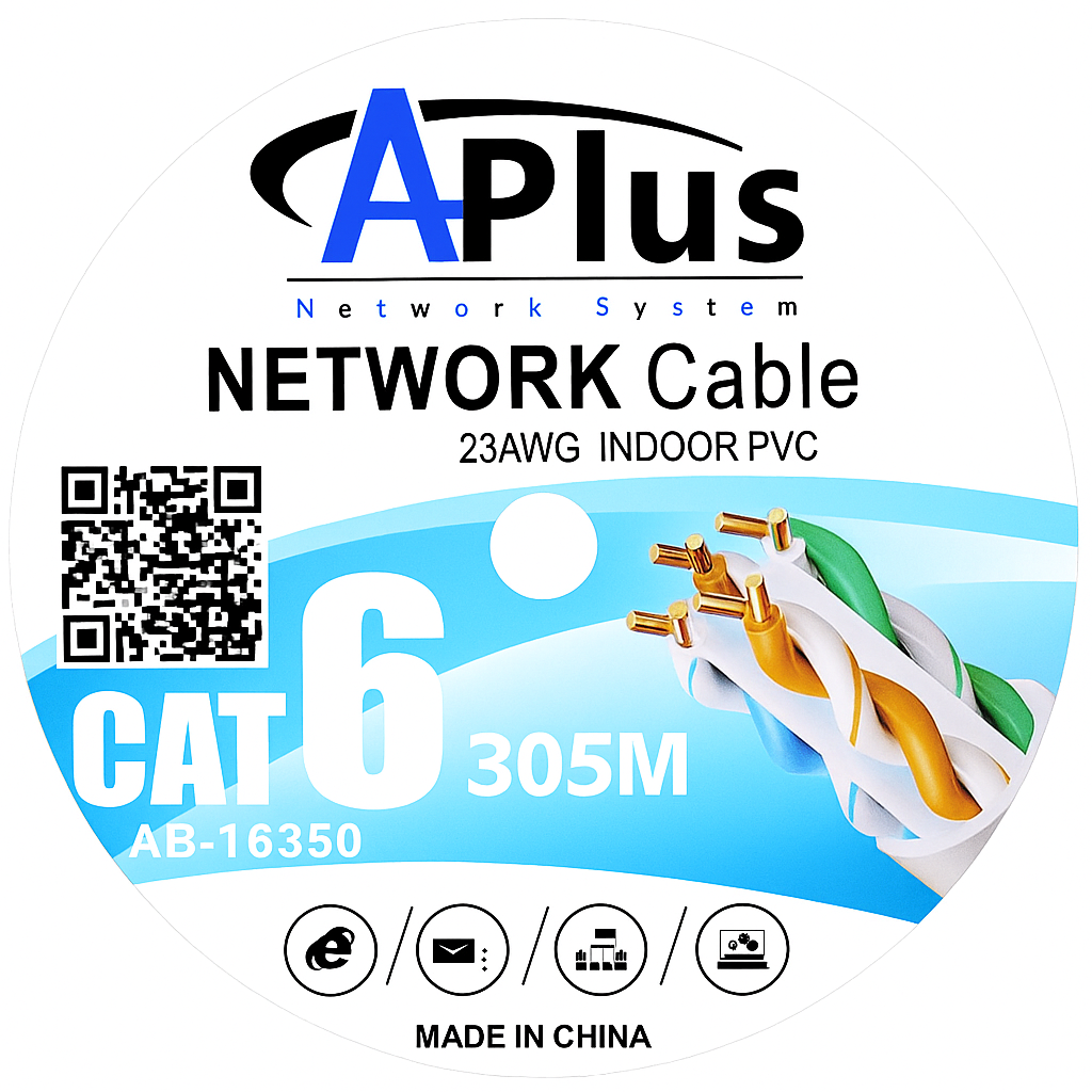 Aplus AB16350 Network Cable 305m Cat6 UTP - Gray