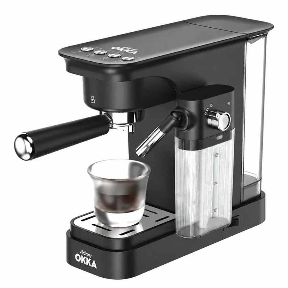 ماكينة قهوة الإسبريسو أرزوم أوكا سيمي اوتوماتيك 1400 وات Barista Solo OK0060-05 - أسود كروم
