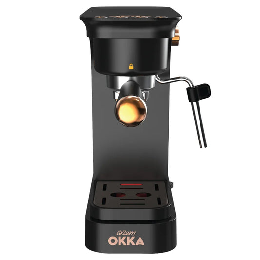 ماكينة قهوة الإسبريسو أرزوم أوكا سيمي اوتوماتيك 1400 وات Barista Solo OK0059-04 - أسود نحاسي