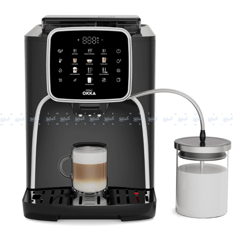 ماكينة قهوة الإسبريسو أرزوم أوكا فول اوتوماتيك 1450وات Pro M OK0028-05 - اسود فضي