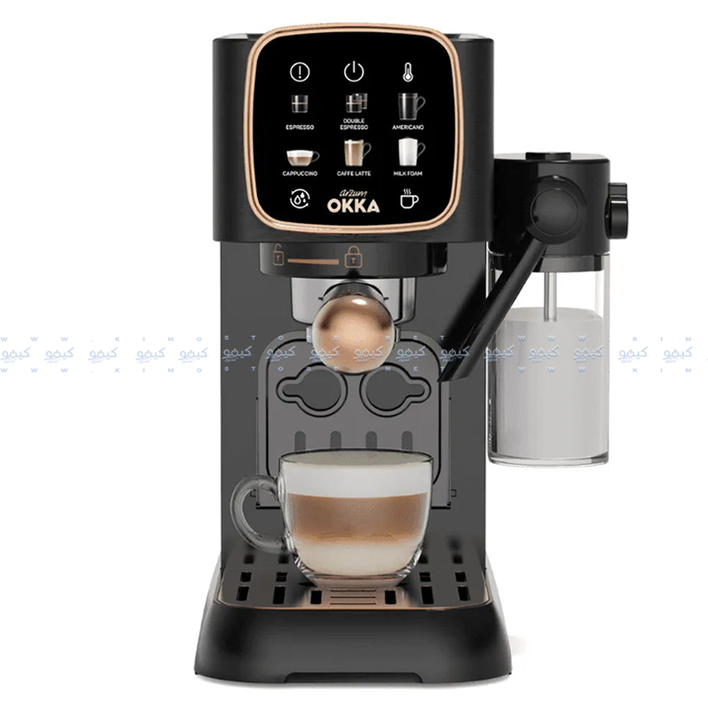 Arzum OKKA Solo M Semi Automatic Espresso Coffee Maker OK0032-04 1628W - Black Copper