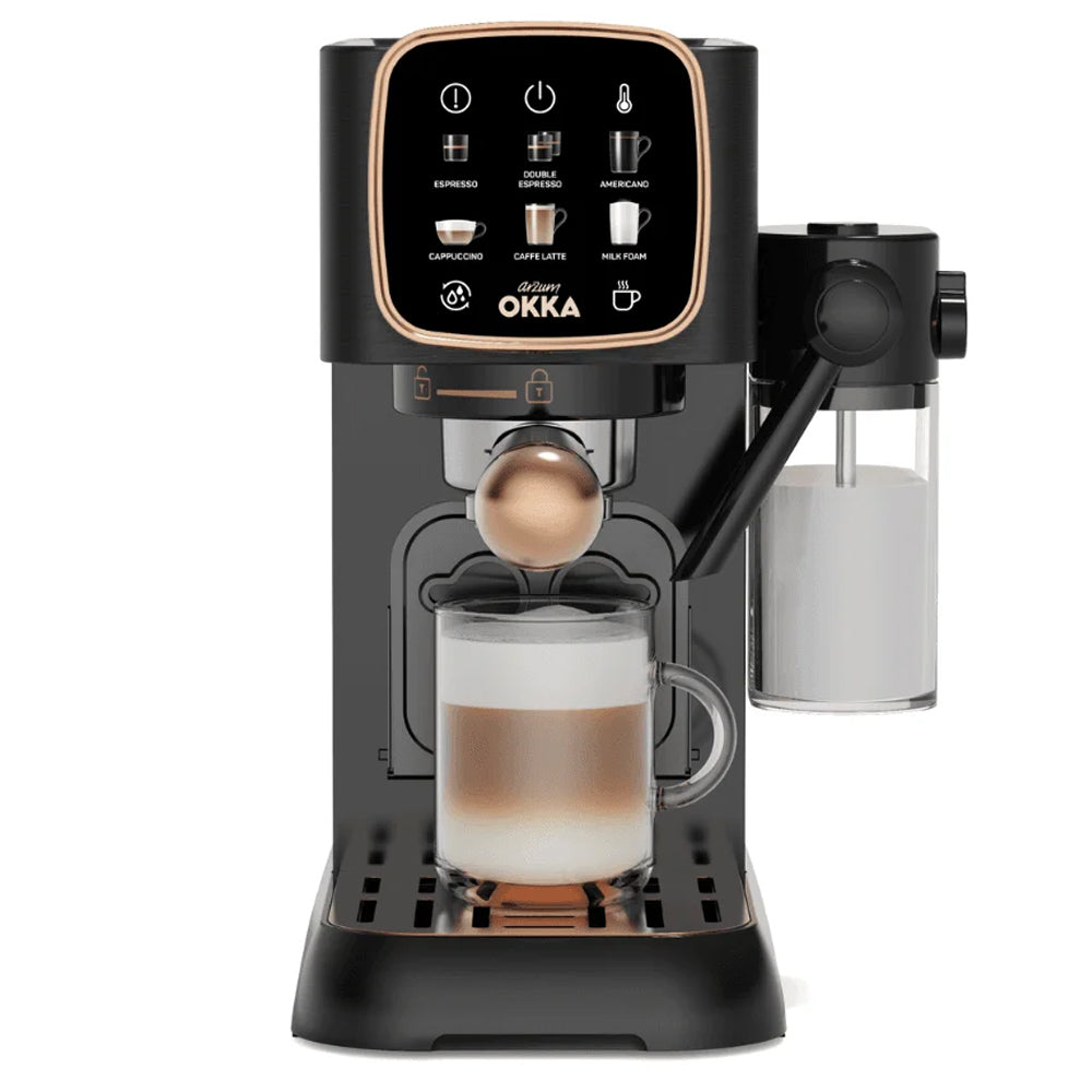 Arzum OKKA Solo M Semi Automatic Espresso Coffee Maker OK0032-04 1628W - Black Copper