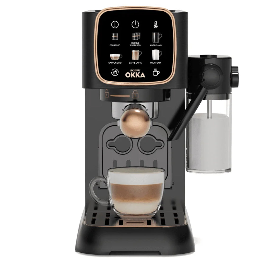 Arzum OKKA Solo M Semi Automatic Espresso Coffee Maker OK0032-04 1628W - Black Copper