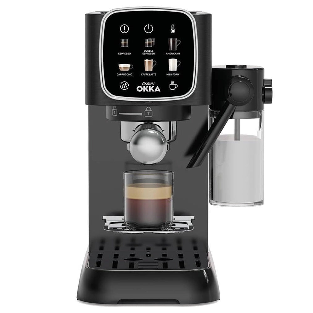Arzum OKKA Solo M Semi Automatic Espresso Coffee Maker OK0032-05 1628W - Black Chrome