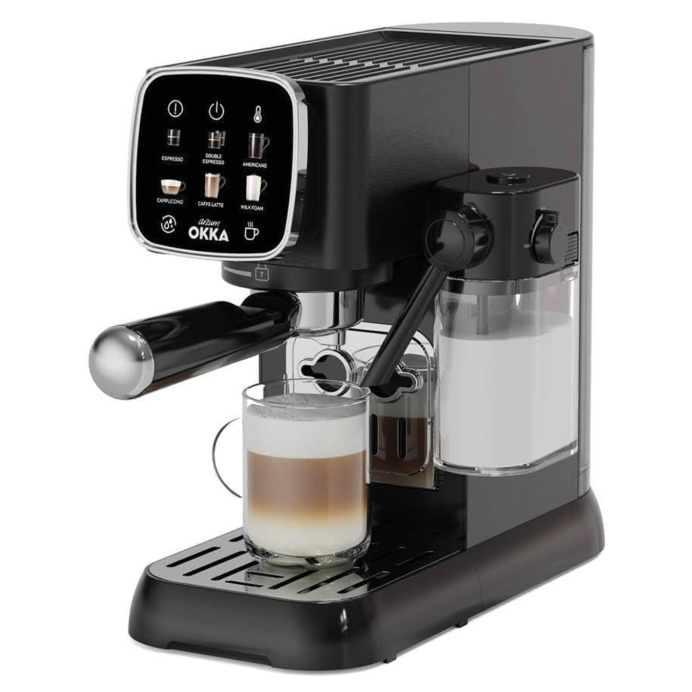 Arzum OKKA Solo M Semi Automatic Espresso Coffee Maker OK0032-05 1628W - Black Chrome