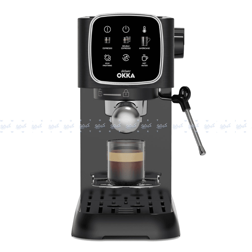 Arzum OKKA Solo Semi Automatic Espresso Coffee Maker OK0034-0500 1628W - Black Chrome