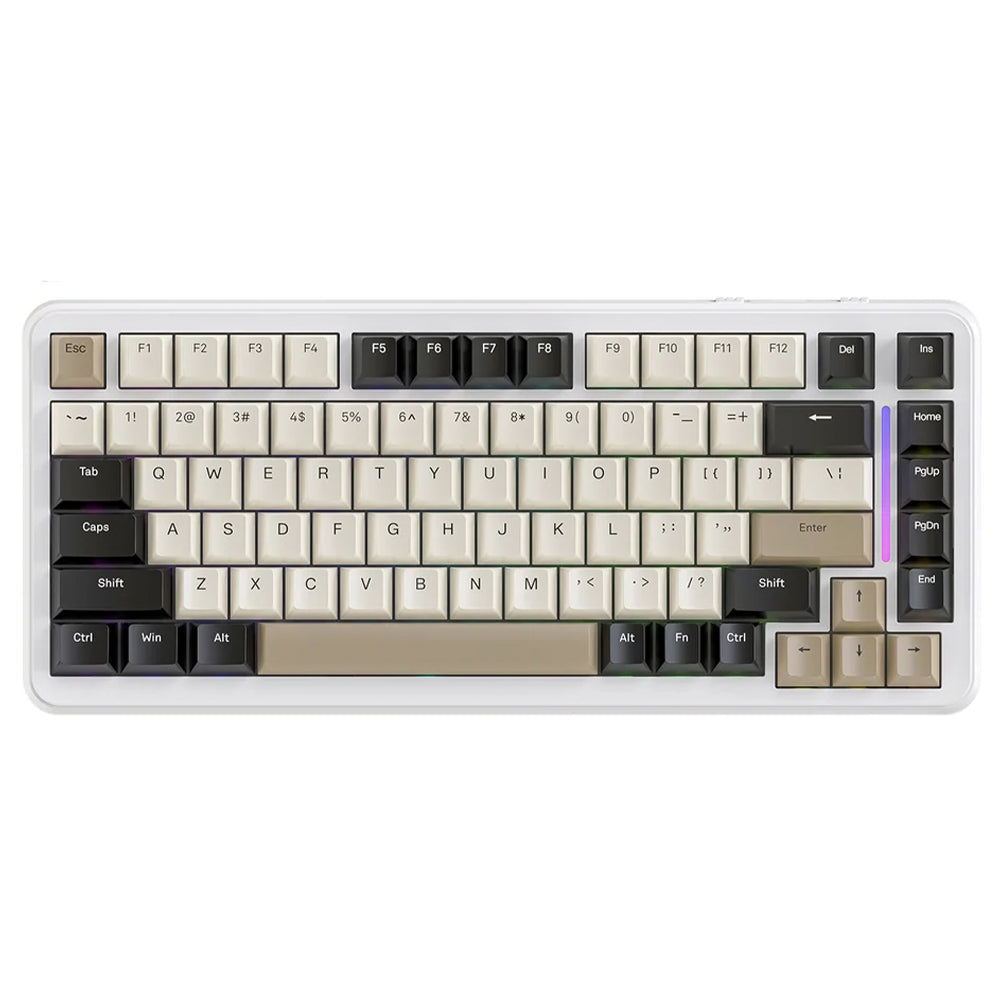 Attack Shark M86 Bluebreey Switch Triple Mode Rechargeable Bluetooth Wireless & Wired RGB Gaming Keyboard English & Arabic - Cheese White