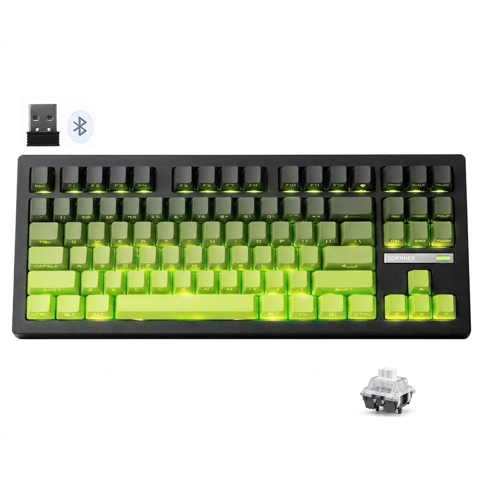 Attack Shark M87PROV2RGB White Jade Switch Triple Mode Rechargeable Bluetooth Wireless & Wired RGB Gaming Keyboard English & Arabic