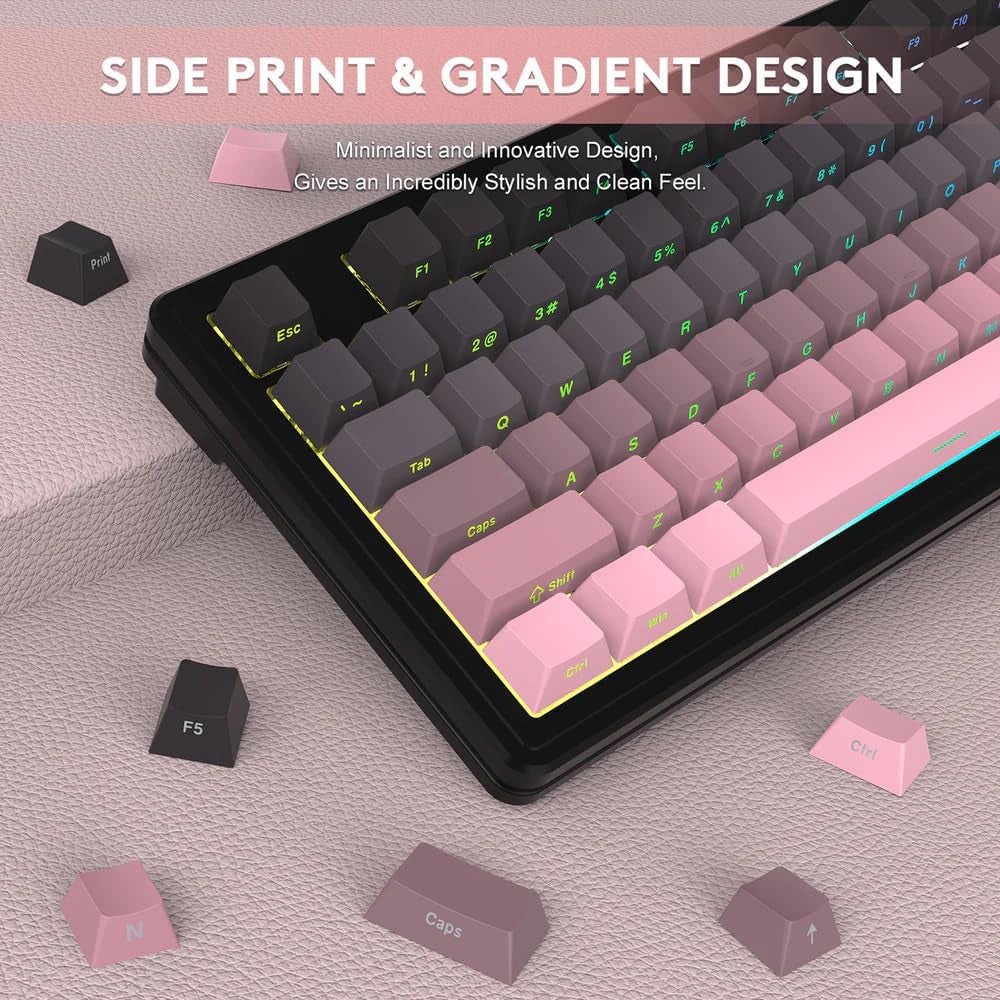 Attack Shark M87PROV2RGB White Jade Switch Triple Mode Rechargeable Bluetooth Wireless & Wired RGB Gaming Keyboard English & Arabic