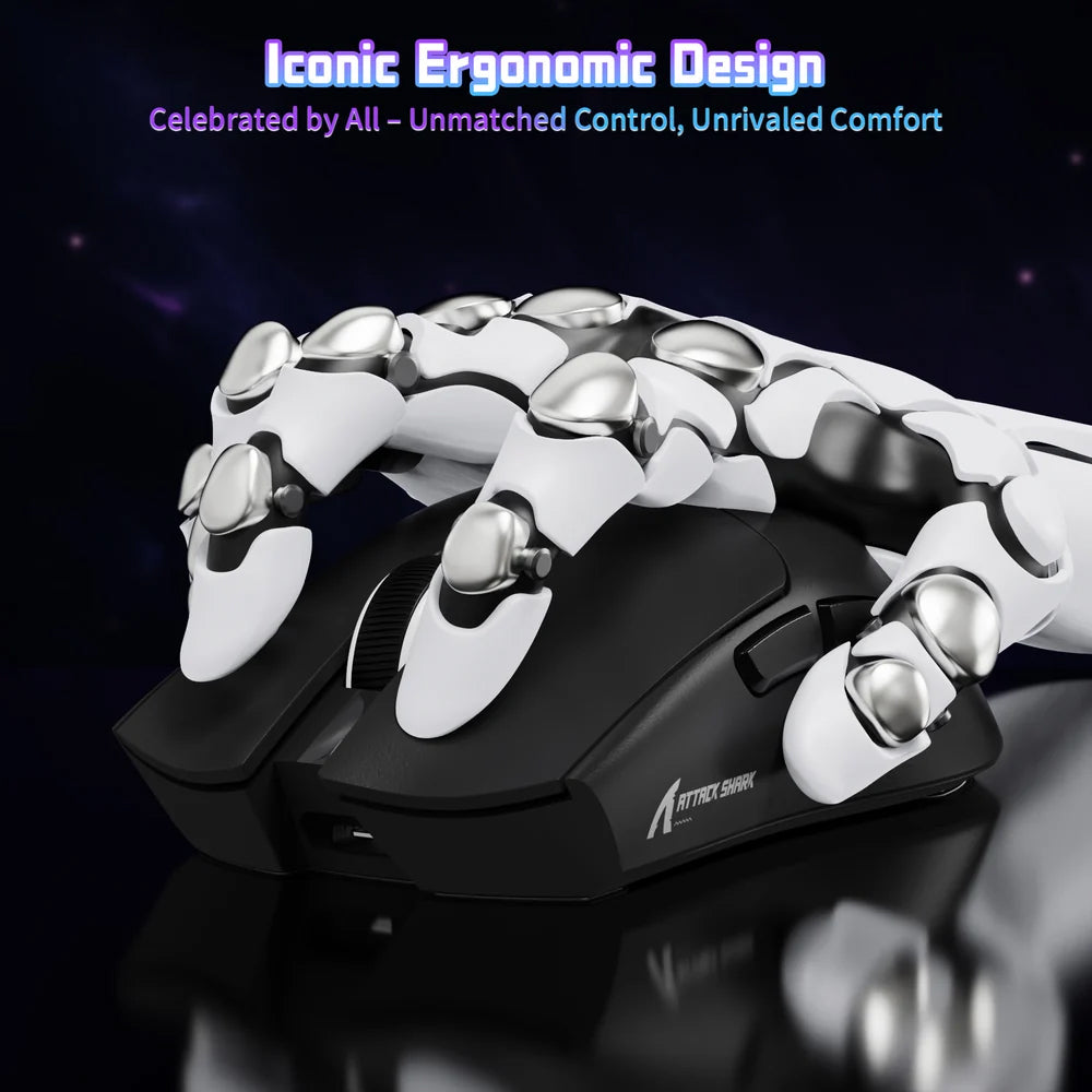 Attack Shark X11SE Triple Mode Rechargeable Bluetooth Wireless & Wired RGB Gaming Mouse 22000Dpi - Black