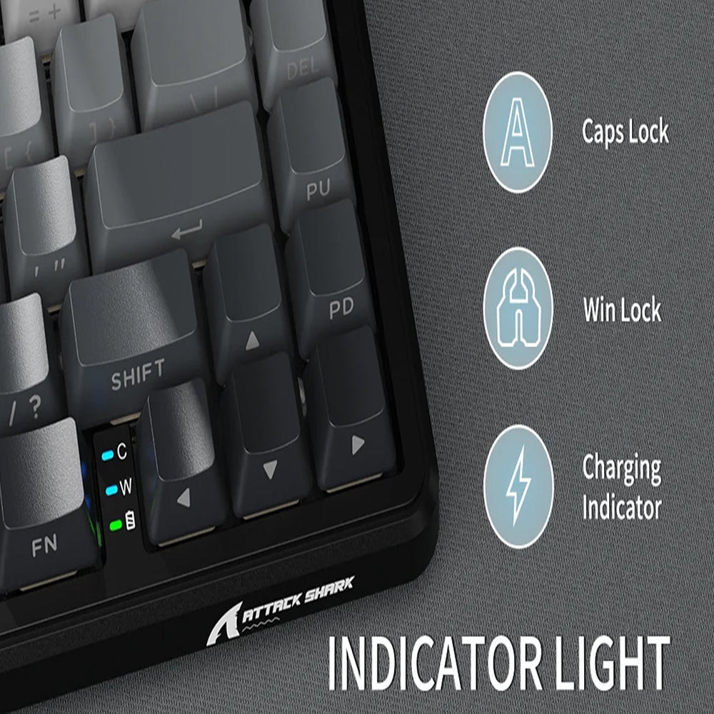 Attack Shark X66 Strawberry Switch Triple Mode Rechargeable Bluetooth Wireless & Wired RGB Gaming Keyboard English & Arabic