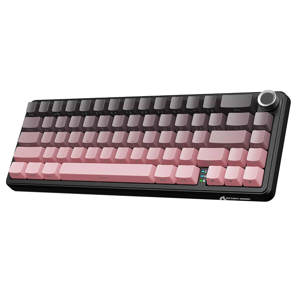 Attack Shark X66 Strawberry Switch Triple Mode Rechargeable Bluetooth Wireless & Wired RGB Gaming Keyboard English & Arabic