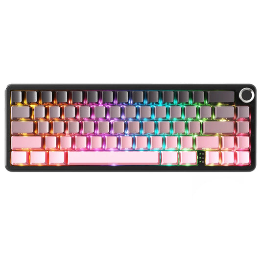 كيبورد أتاك شارك سلكي و لاسلكي بلوتوث ثلاثي الوضع قابل للشحن RGB جيمنج سويتش ستروبري إنجليزي وعربي X66 
