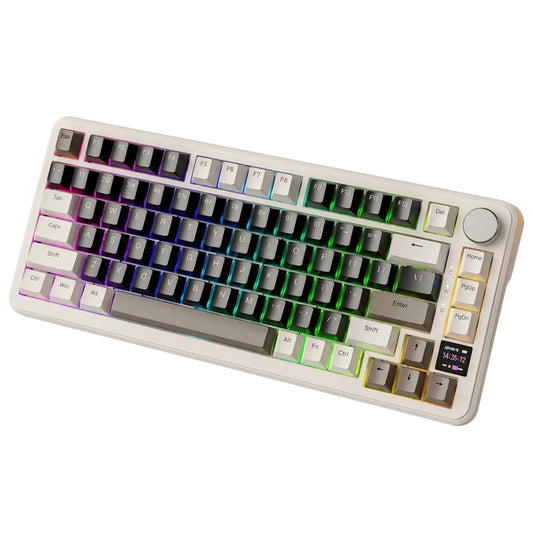 Attack Shark X85Pro Bluebreey Switch Triple Mode Rechargeable Bluetooth Wireless & Wired RGB Gaming Keyboard English & Arabic - Cheese
