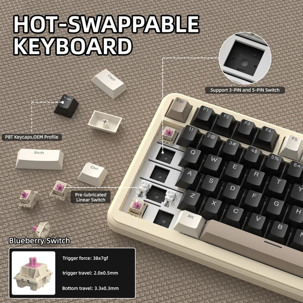 Attack Shark X85Pro Bluebreey Switch Triple Mode 