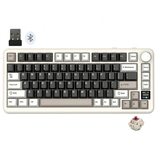 Attack Shark X85Pro Strawberry Switch Triple Mode Rechargeable Bluetooth Wireless & Wired RGB Gaming Keyboard English & Arabic - Cheese