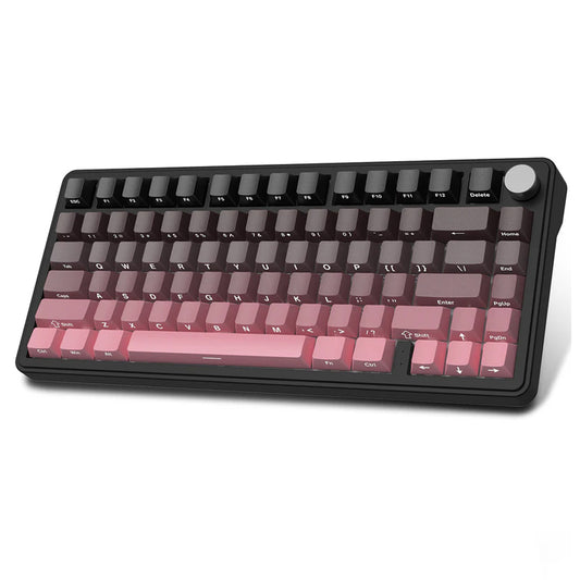 كيبورد أتاك شارك سلكي و لاسلكي بلوتوث ثلاثي الوضع قابل للشحن RGB جيمنج إنجليزي وعربي X85 - اسود x بينك