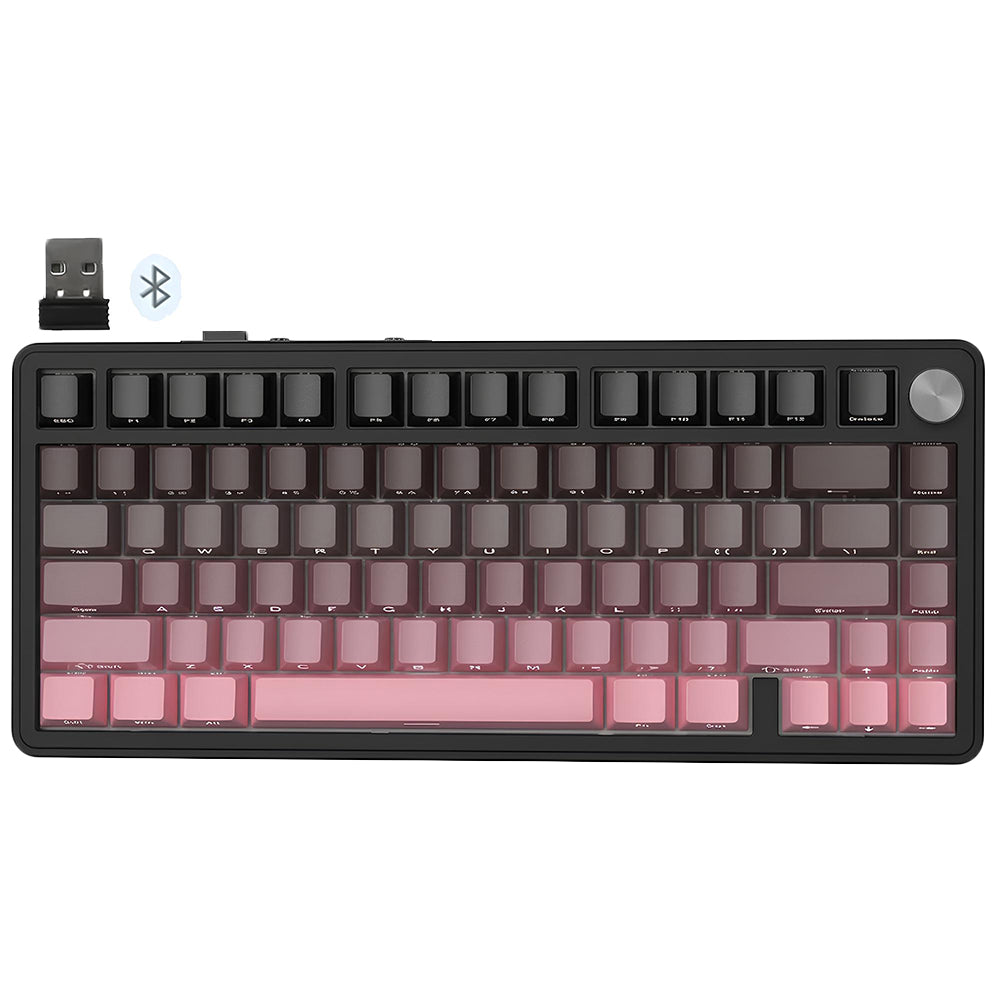 Attack Shark X85 Triple Mode Rechargeable Bluetooth Wireless & Wired RGB Gaming Keyboard English & Arabic - Blackberry