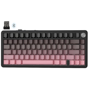 كيبورد أتاك شارك سلكي و لاسلكي بلوتوث ثلاثي الوضع قابل للشحن RGB جيمنج إنجليزي وعربي X85 - اسود x بينك