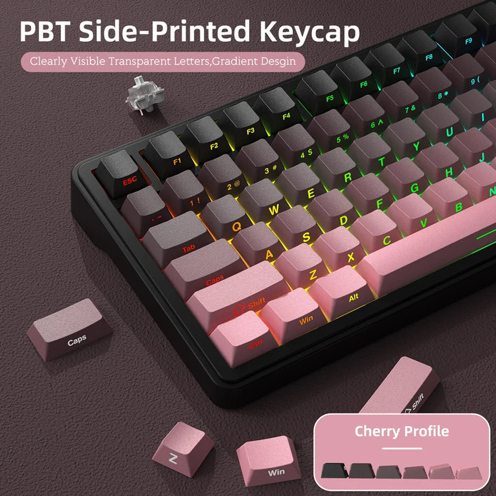 كيبورد أتاك شارك سلكي و لاسلكي بلوتوث ثلاثي الوضع قابل للشحن RGB وعربي 