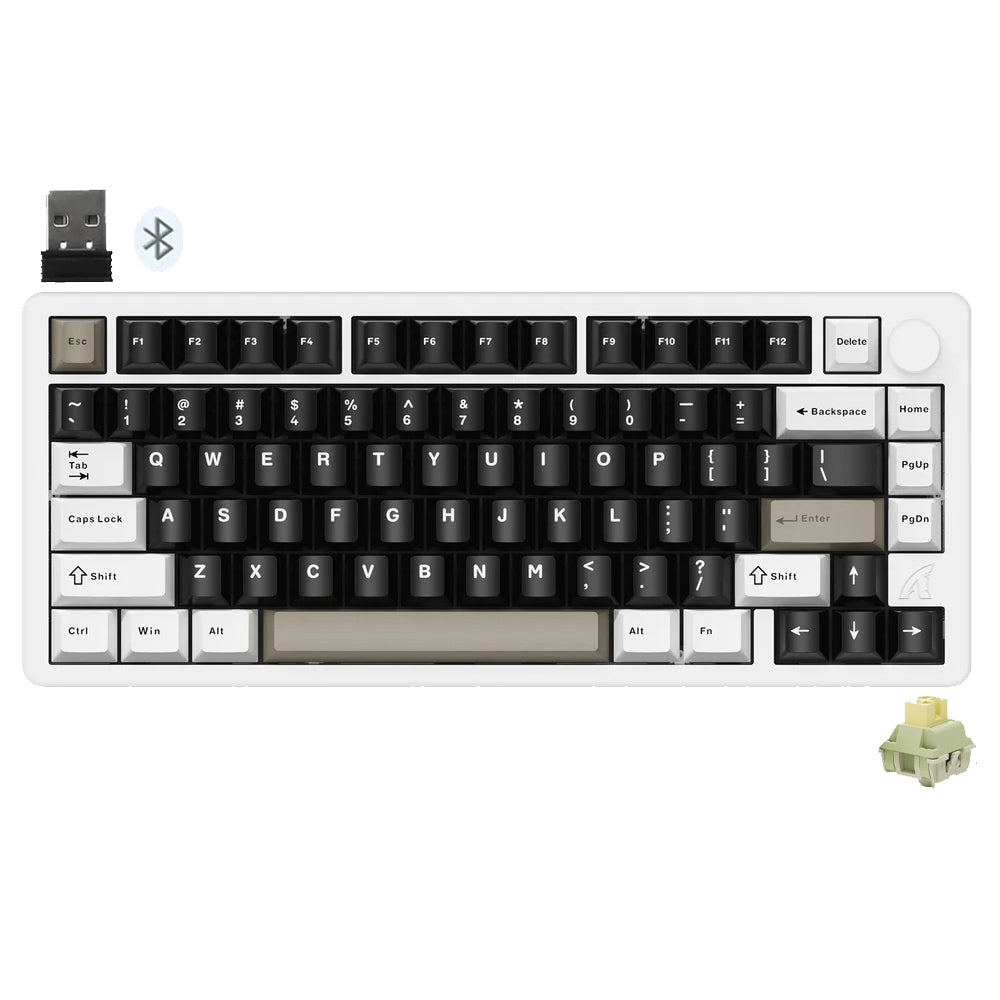 كيبورد أتاك شارك سلكي و لاسلكي بلوتوث ثلاثي الوضع قابل للشحن RGB جيمنج سويتش اخضر فاتح إنجليزي وعربي  X86 - ابيض 