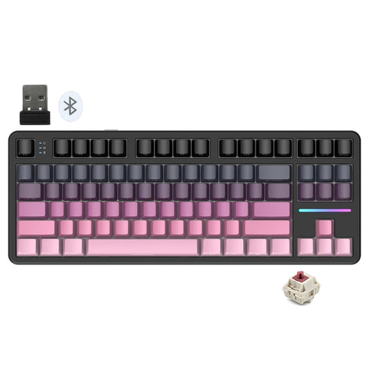 Attack Shark X87 Strawberry Switch Triple Mode Rechargeable Bluetooth Wireless & Wired RGB Gaming Keyboard English & Arabic