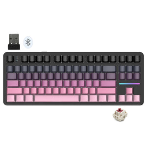 كيبورد أتاك شارك سلكي و لاسلكي بلوتوث ثلاثي الوضع قابل للشحن RGB جيمنج سويتش ستروبري إنجليزي وعربي X87