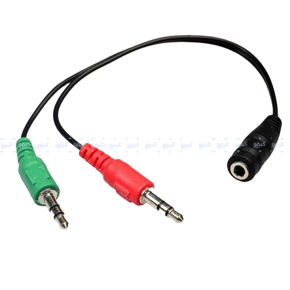 Audio Female To 2 Audio Male Converter