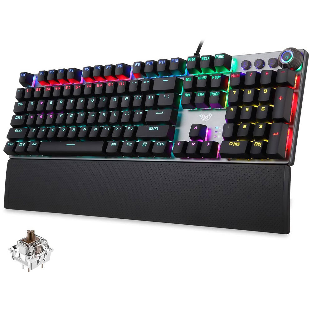 Aula F2088 Brown Switch Wired Gaming Keyboard English - Silver