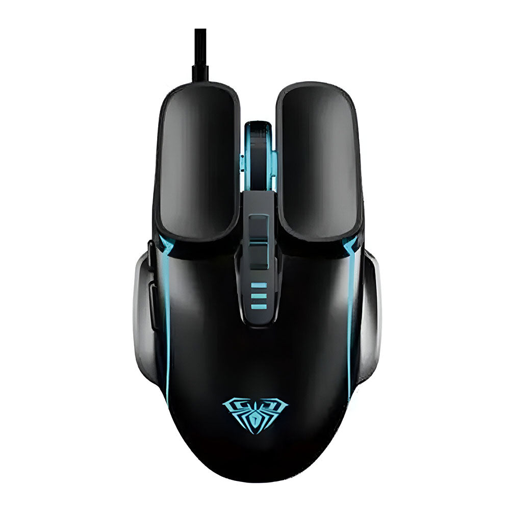 Aula F818 Wired Rainbow Gaming Mouse 4800Dpi - Black