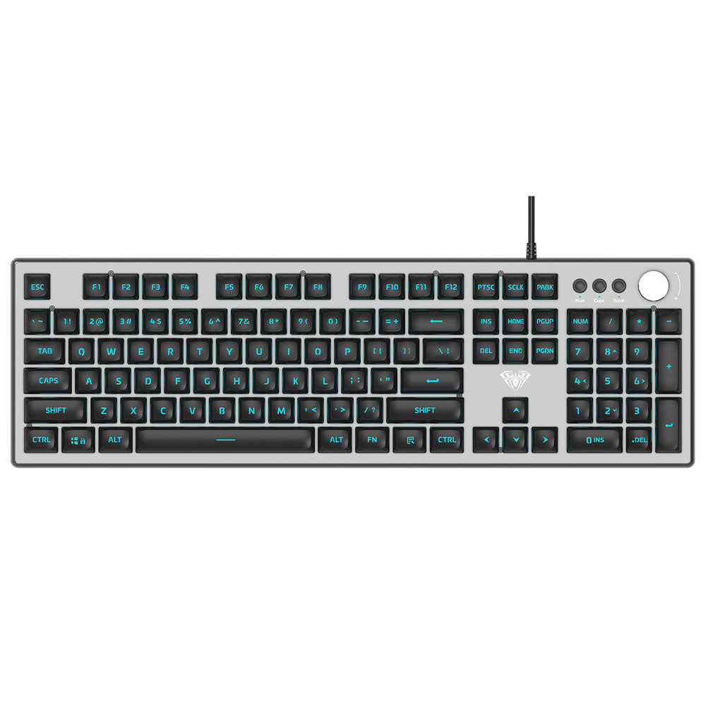 Aula Wind F2028 Wired RGB Gaming Keyboard English & Arabic - Gray