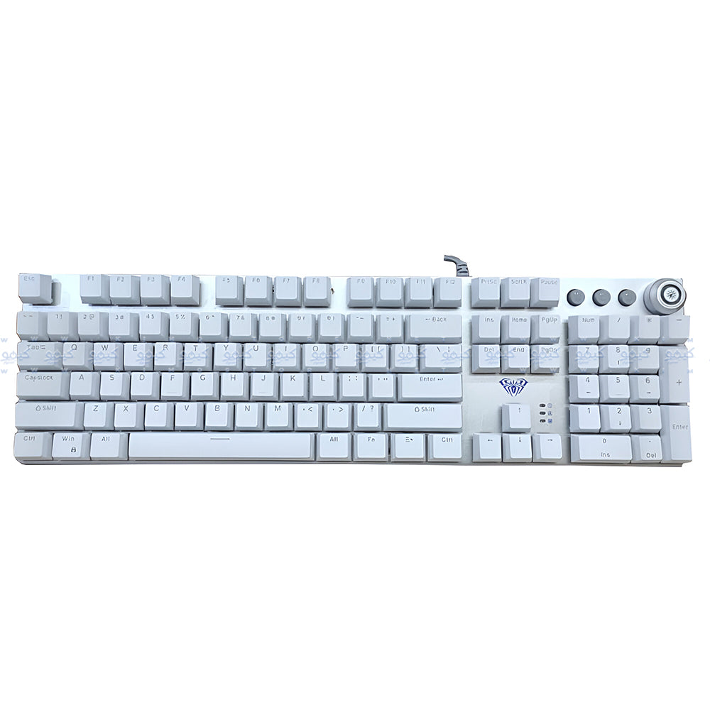 كيبورد اولا سلكى رينبو جيمنج سويتش أزرق إنجليزى Wind F2058 - أسود × رمادي