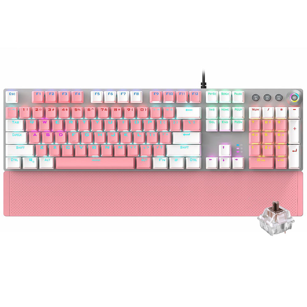 Aula Wind F2058 Brown Switch Wired Rainbow Gaming Keyboard English & Arabic