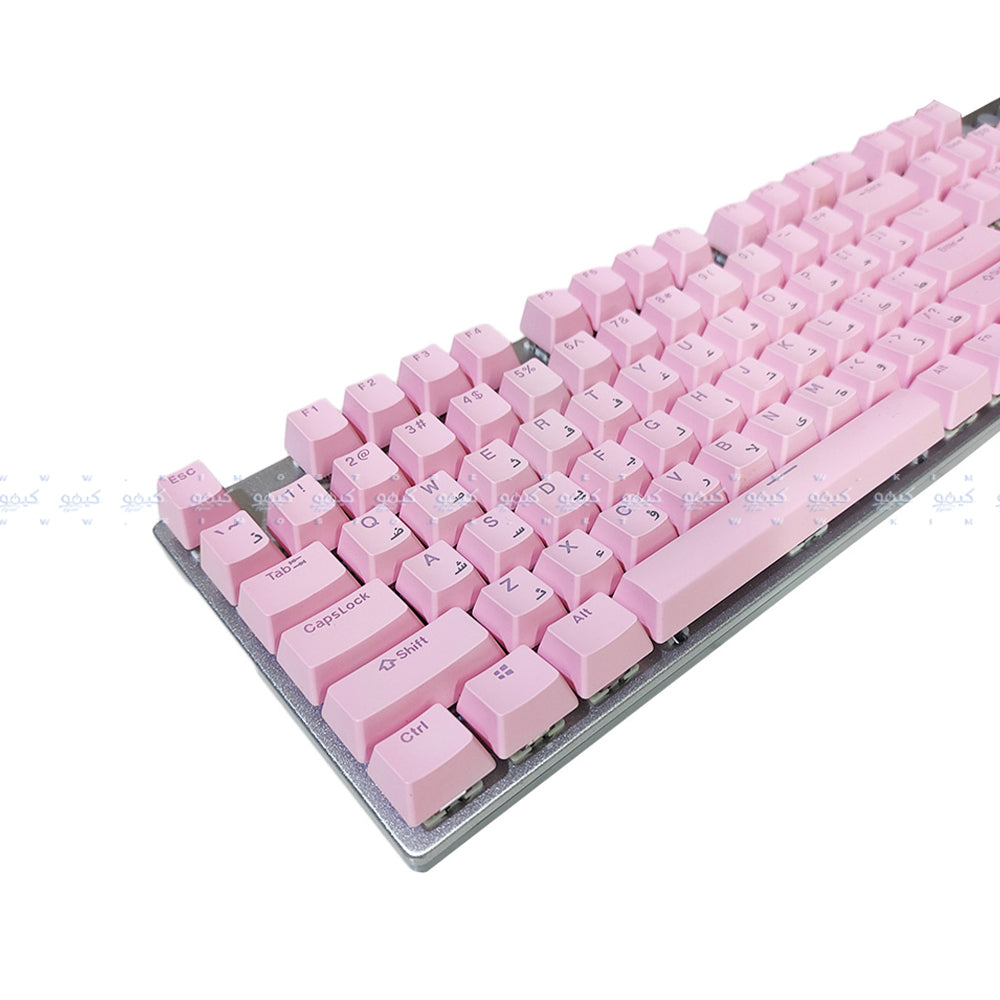 Aula Wind F2058 Red Switch Wired Rainbow Gaming Keyboard English - Pink x Gray