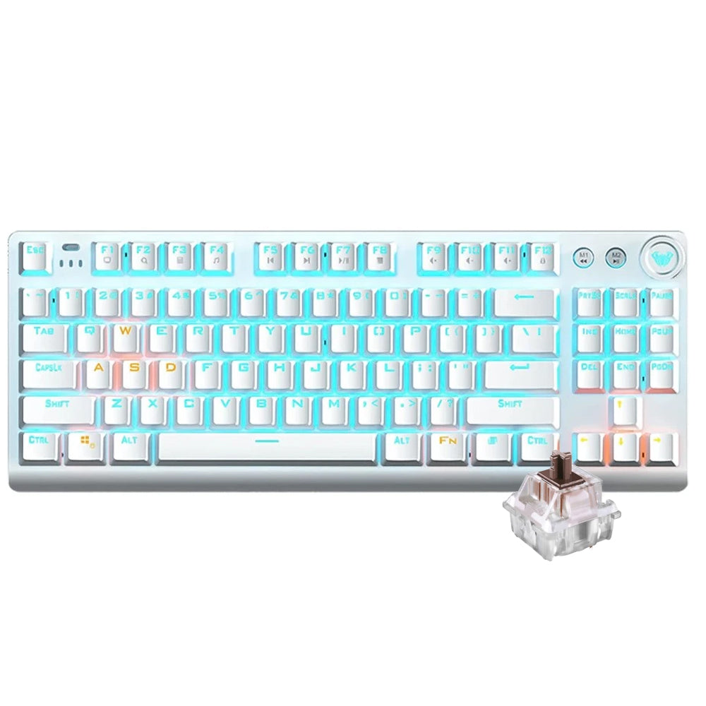 Aula Wind F3001 Brown Switch Bluetooth Wireless & Wired Gaming Keyboard English - White